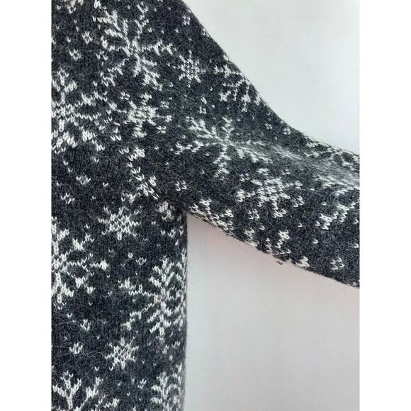 Jones New York Sport Lamb Wool Snowflake Sweater Mohair Zipper Cardigan M - Picture 5 of 7